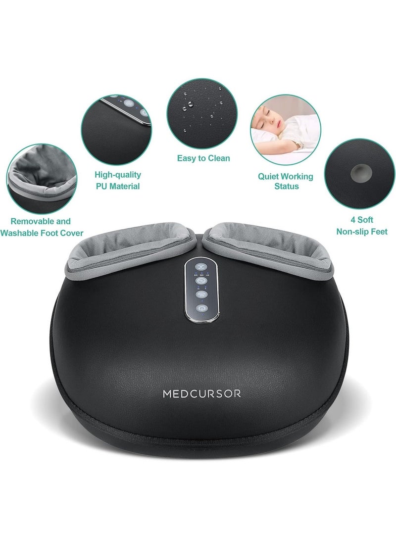 ميدكرسور جهاز تدليك القدمين من Medcursor مع وظيفة تسخين، جهاز تدليك بالعجن العميق، إعدادات متعددة المستويات وشدة قابلة للتعديل للاستخدام المنزلي أو في المكتب (أسود) - Image 4